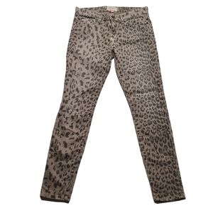 Current Elliott Stiletto Womens Size 27 Leopard Pants Grey Ankle Cropped